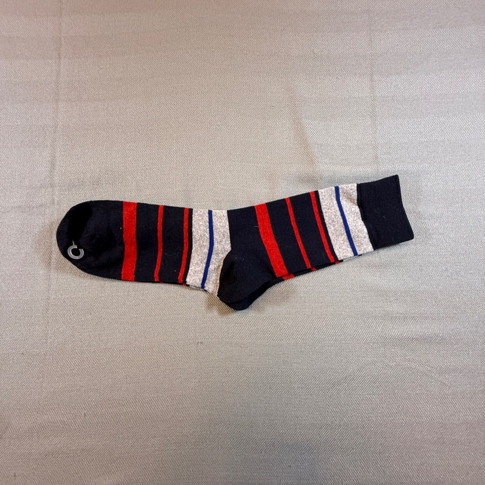 Nautica Mens Crew Socks Navy Blue Red Grey White Striped Knit Casual Dress Socks